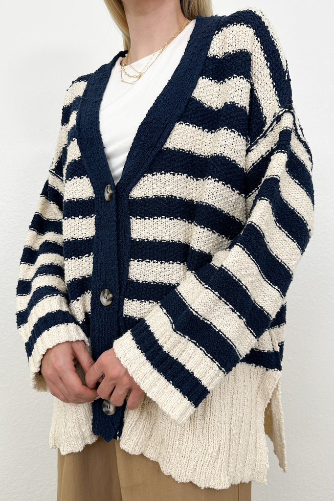 Kensington Cotton Striped Cardigan