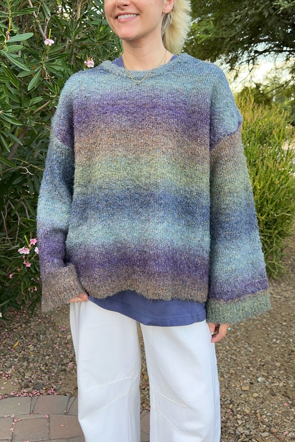 Olsen Loose Fit Ombre Sweater in Twilight