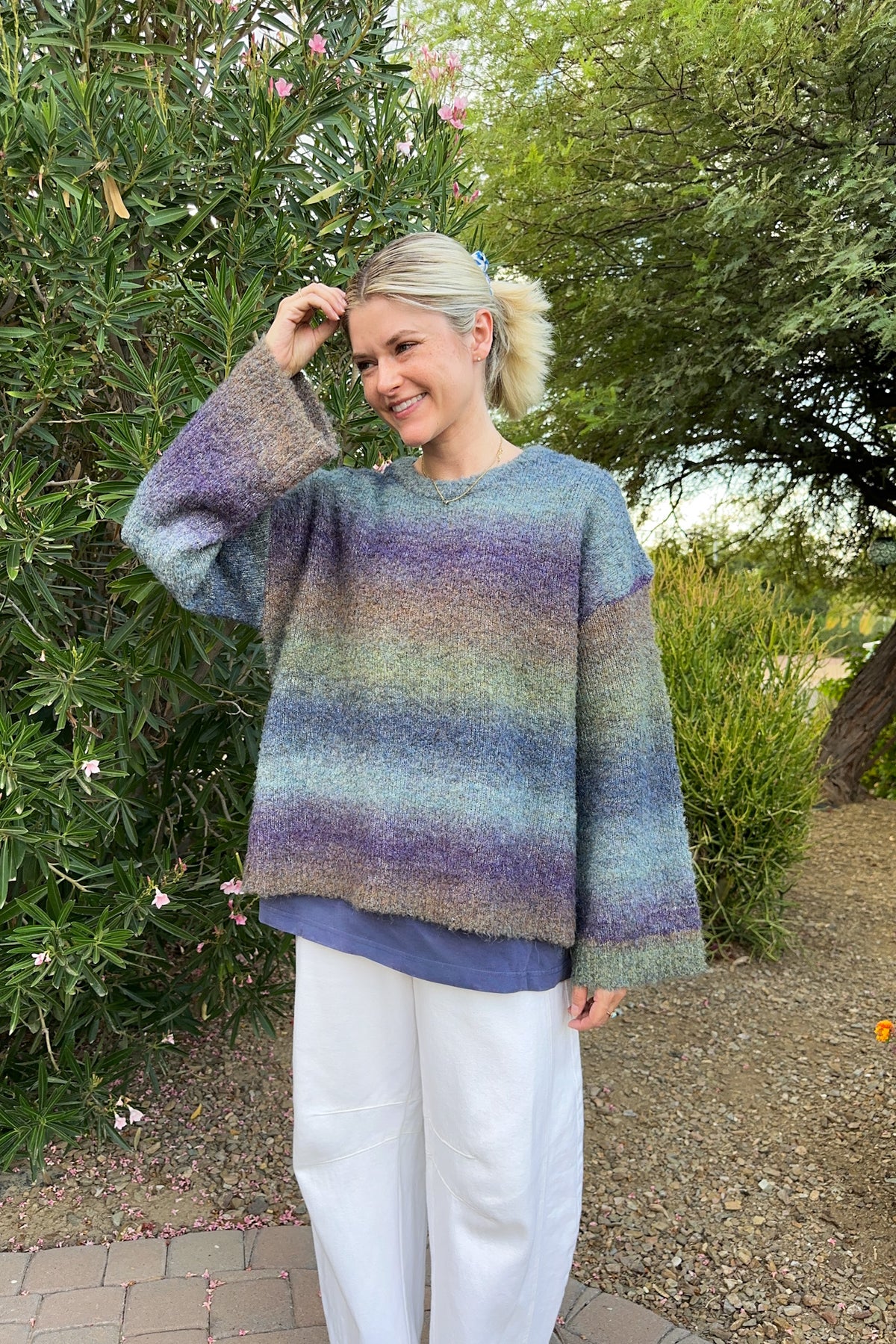 Olsen Loose Fit Ombre Sweater in Twilight