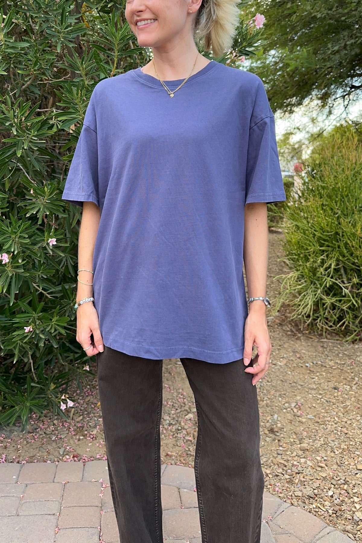 Back to Basics Short Sleeve Cotton Tee in Dusk Blue