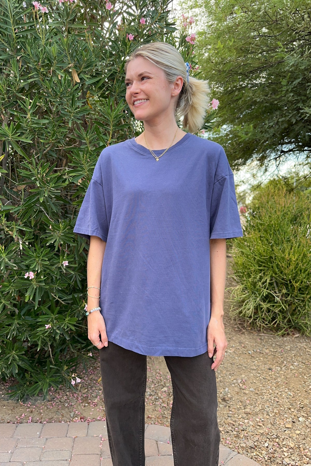 Back to Basics Short Sleeve Cotton Tee in Dusk Blue