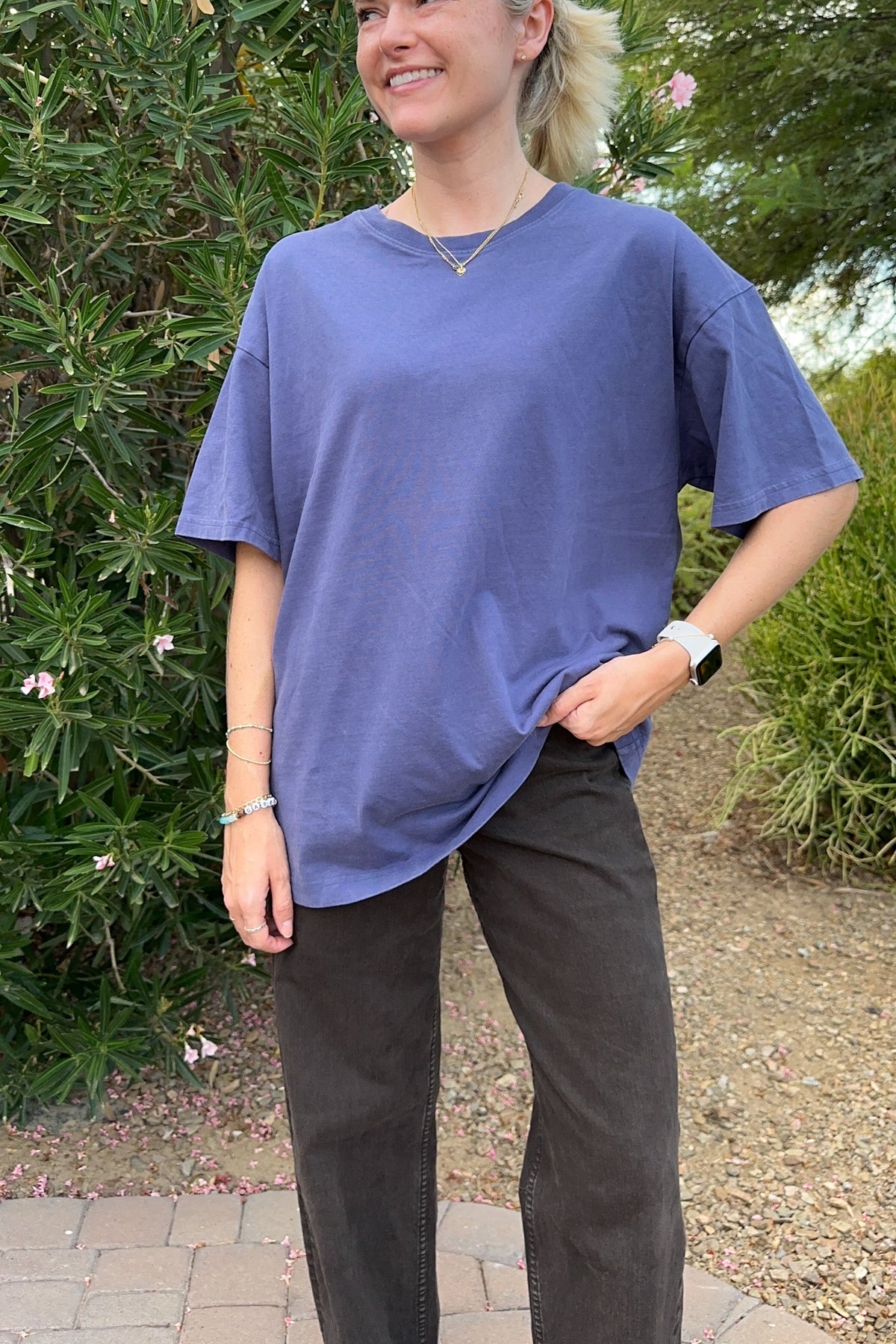 Back to Basics Short Sleeve Cotton Tee in Dusk Blue