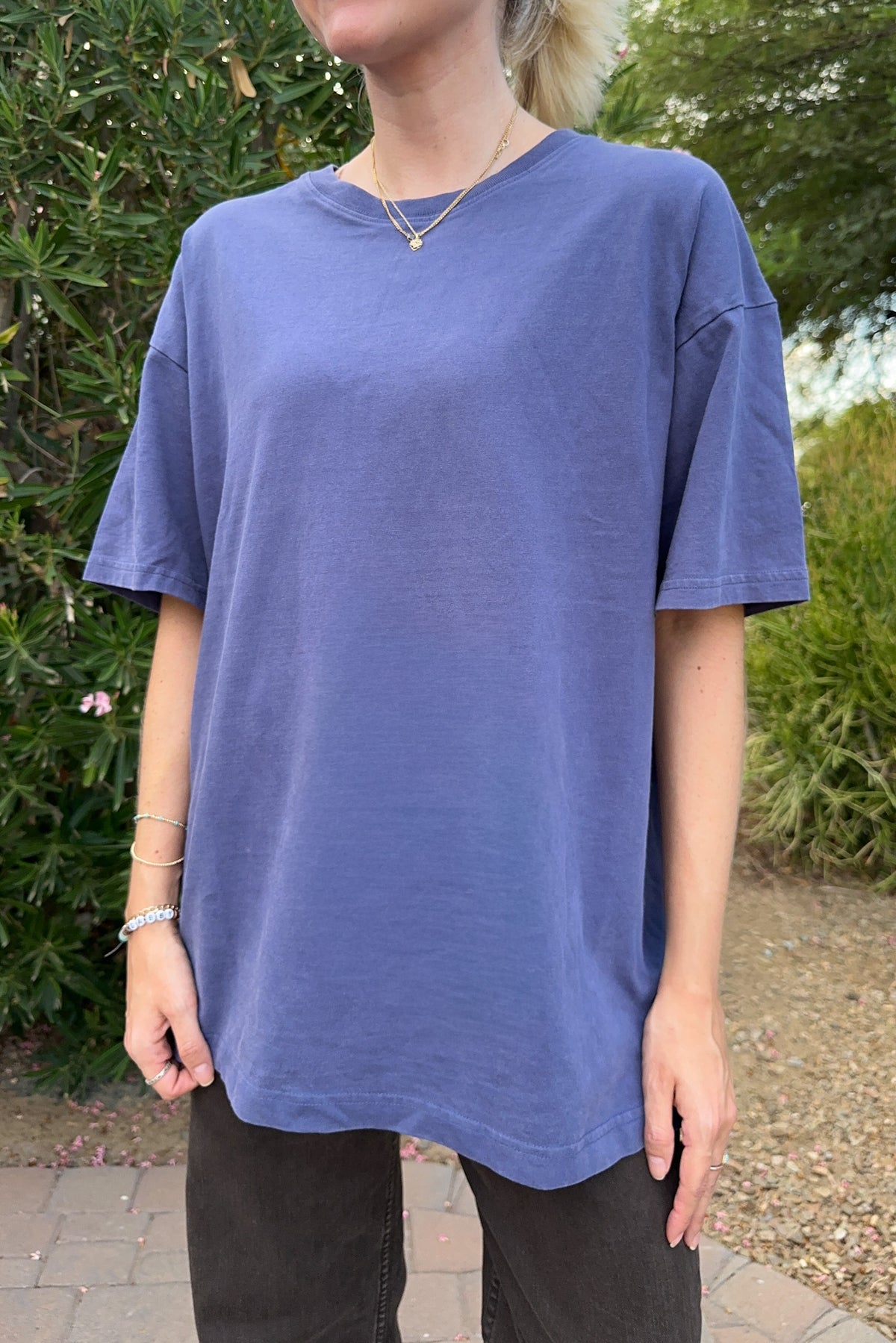 Back to Basics Short Sleeve Cotton Tee in Dusk Blue
