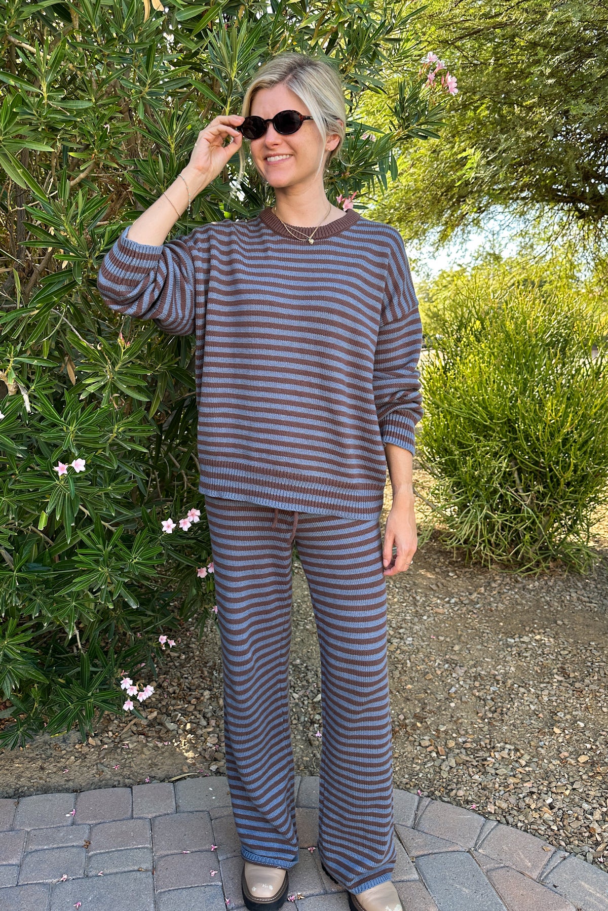 Keep It Cozy Striped Drawstring Pants