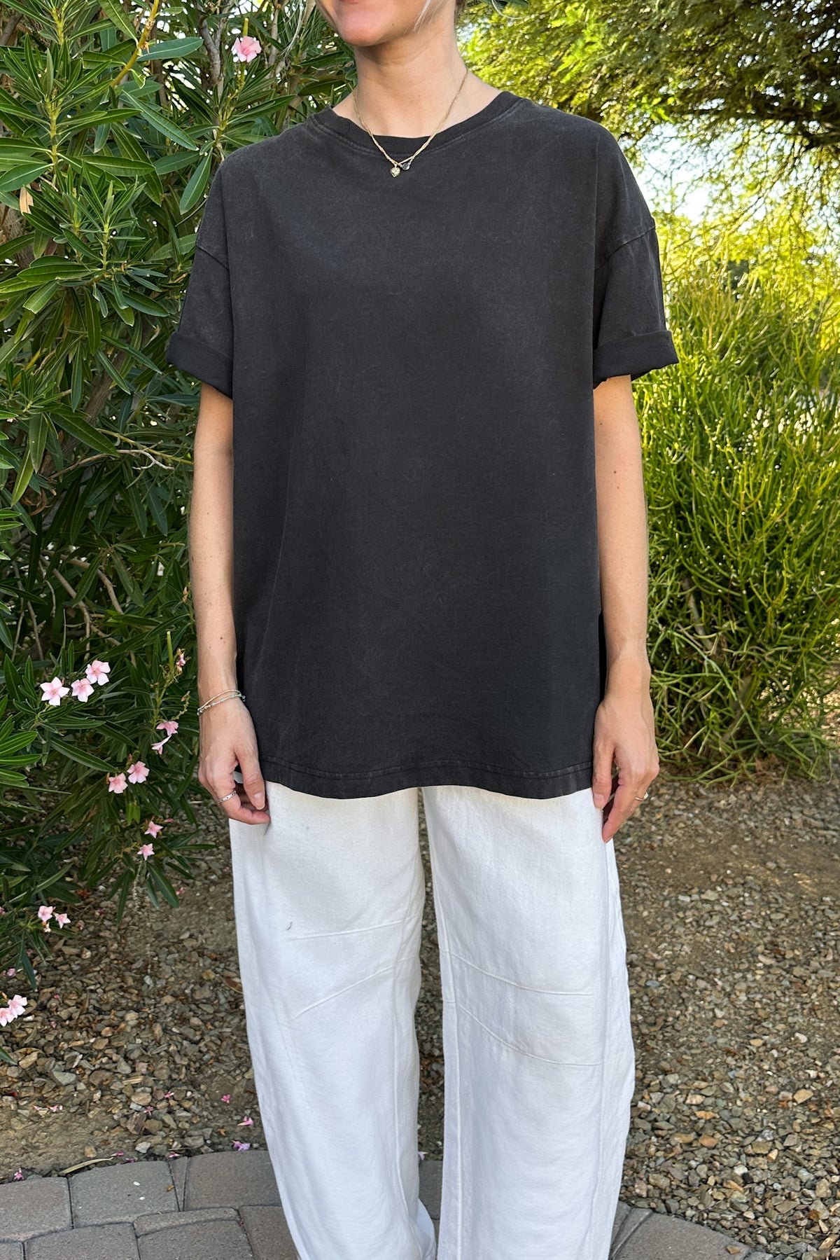 Back to Basics Short Sleeve Cotton Tee in Washed Black