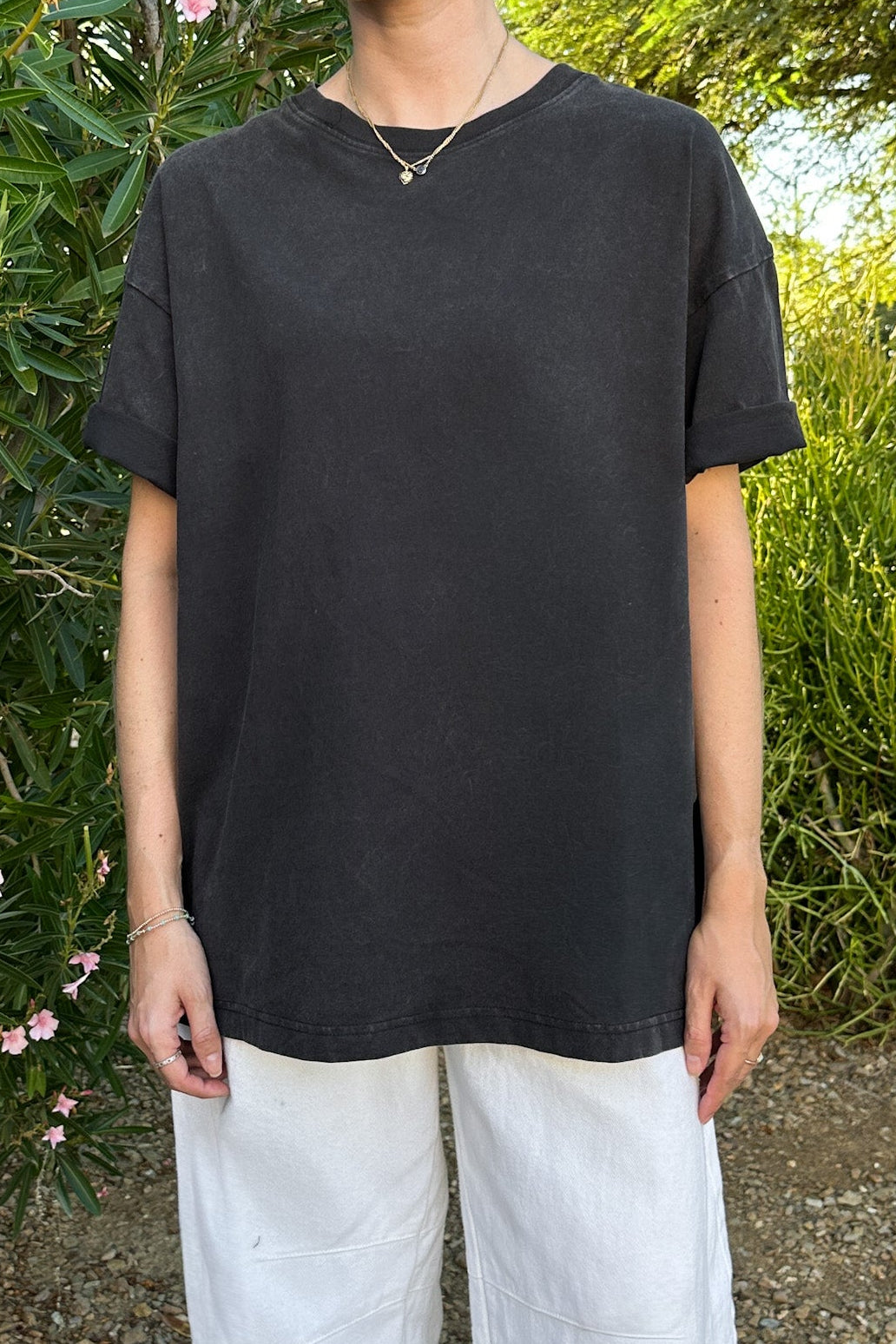 Back to Basics Short Sleeve Cotton Tee in Washed Black