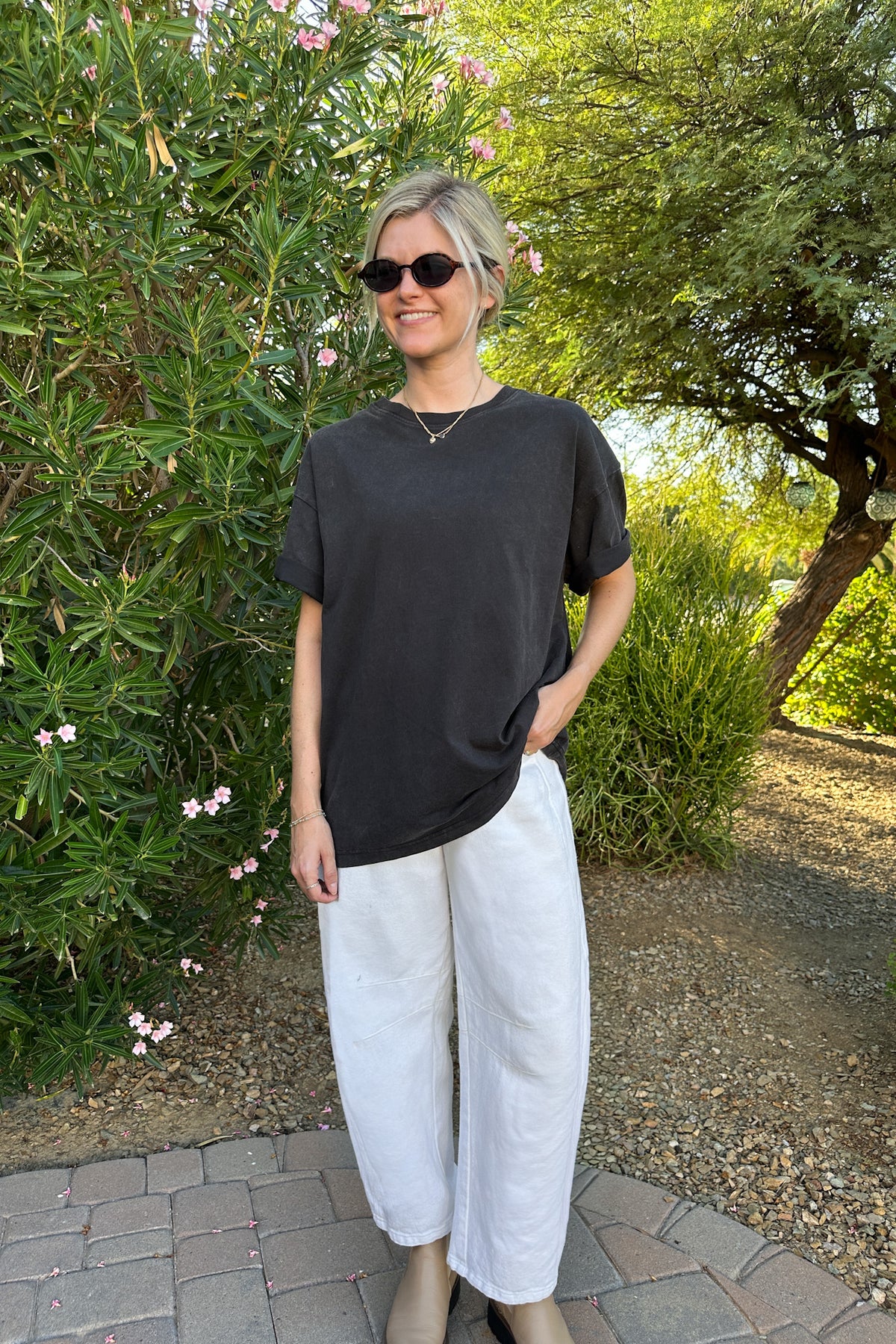 Back to Basics Short Sleeve Cotton Tee in Washed Black