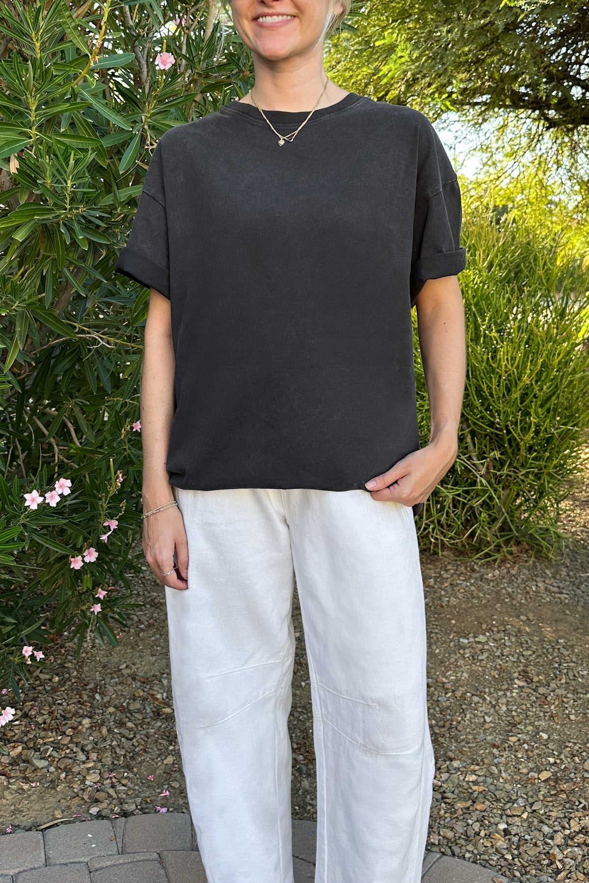 Back to Basics Short Sleeve Cotton Tee in Washed Black