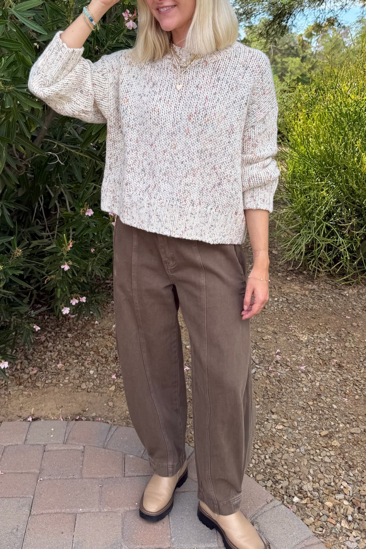 Cloud Nine Pleated Barrel Leg Jeans