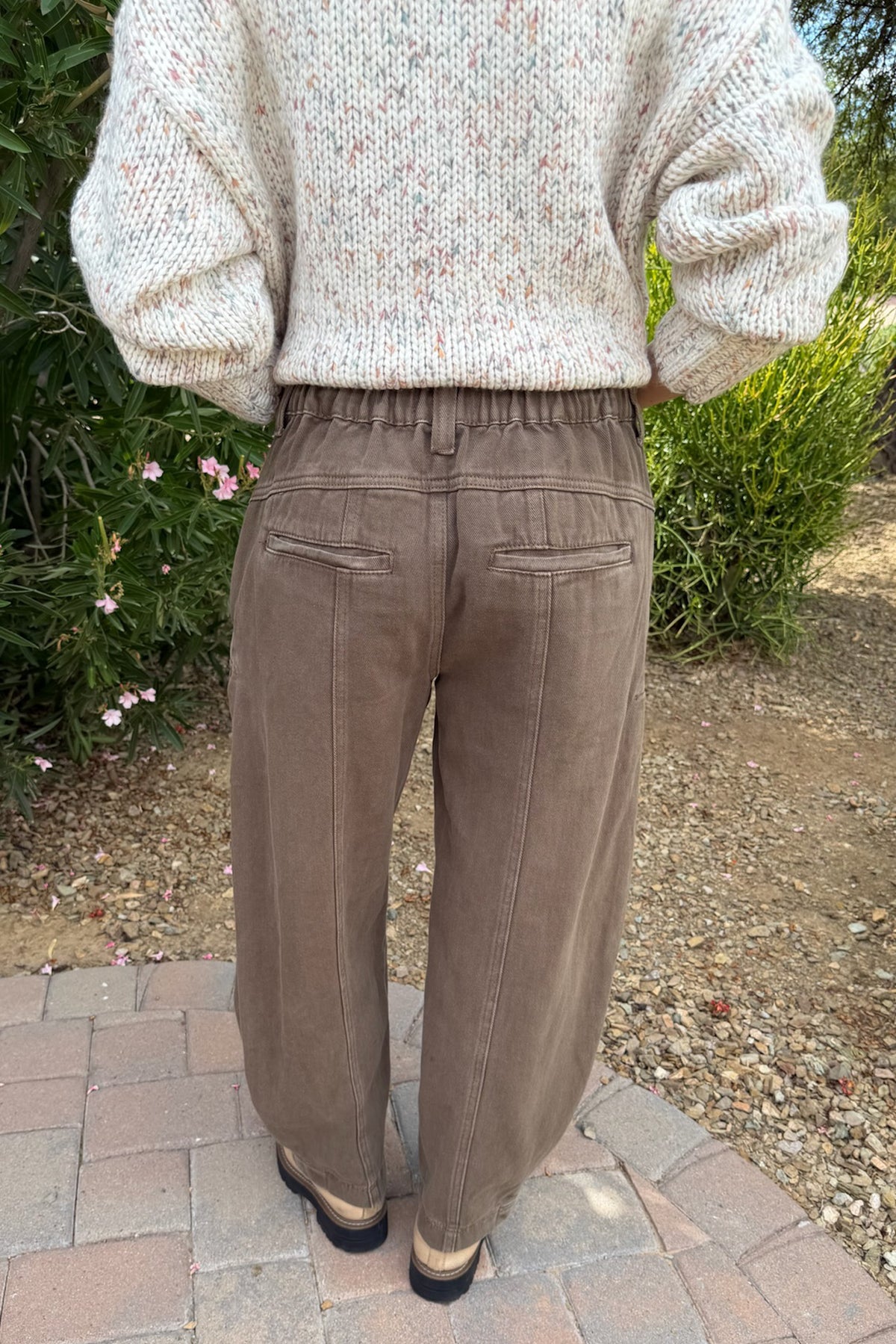 Cloud Nine Pleated Barrel Leg Jeans