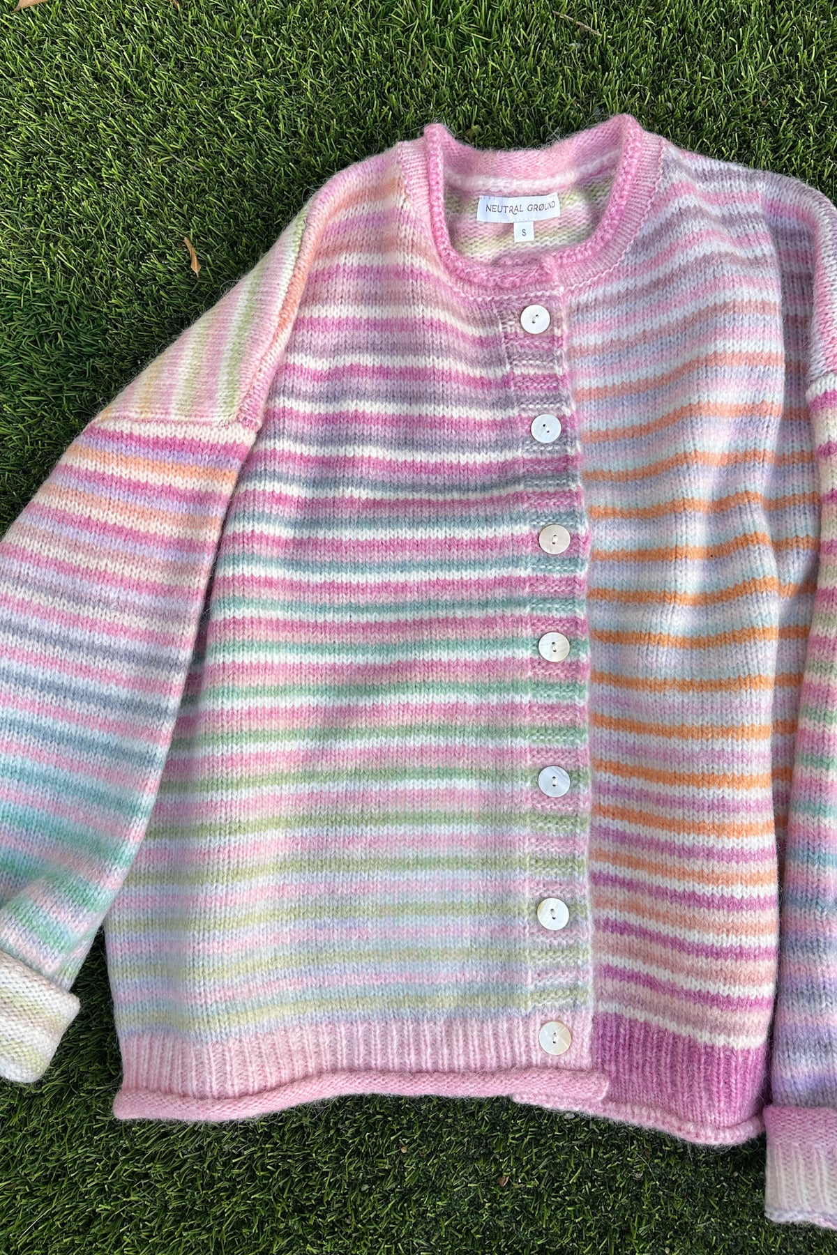Free Falling Rainbow Knit Cardigan in Daydream