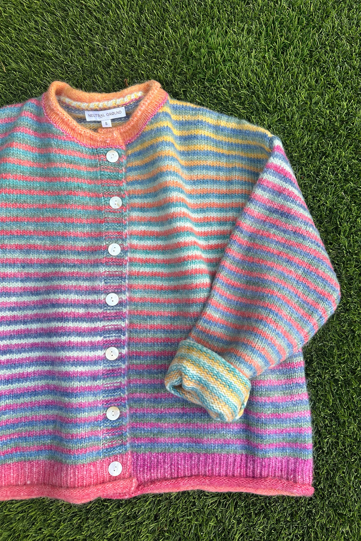Free Falling Rainbow Knit Cardigan in Paradise