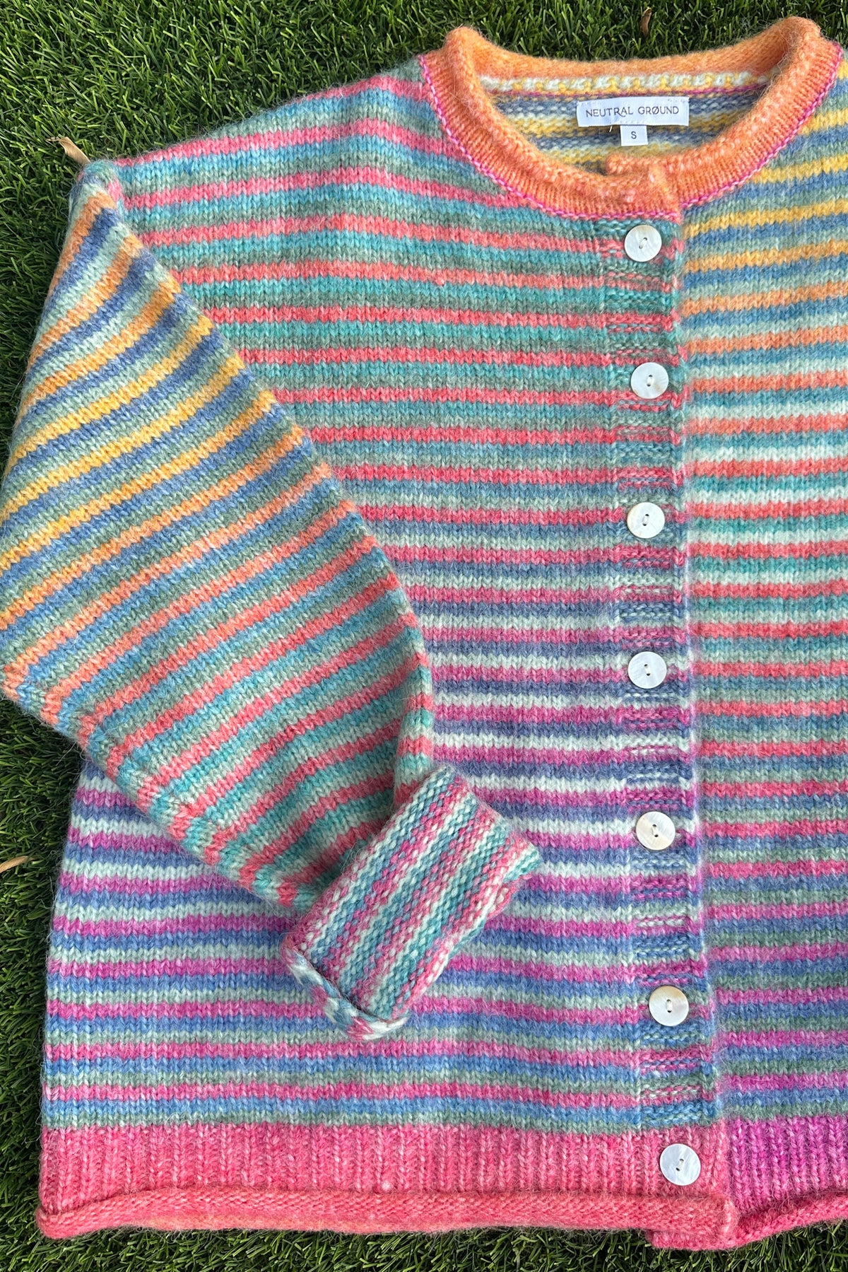 Free Falling Rainbow Knit Cardigan in Paradise