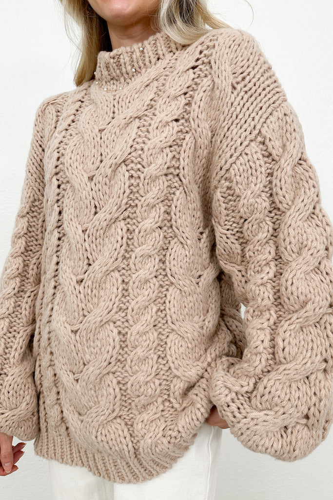 Grandma's Chunky Cable Knit Sweater
