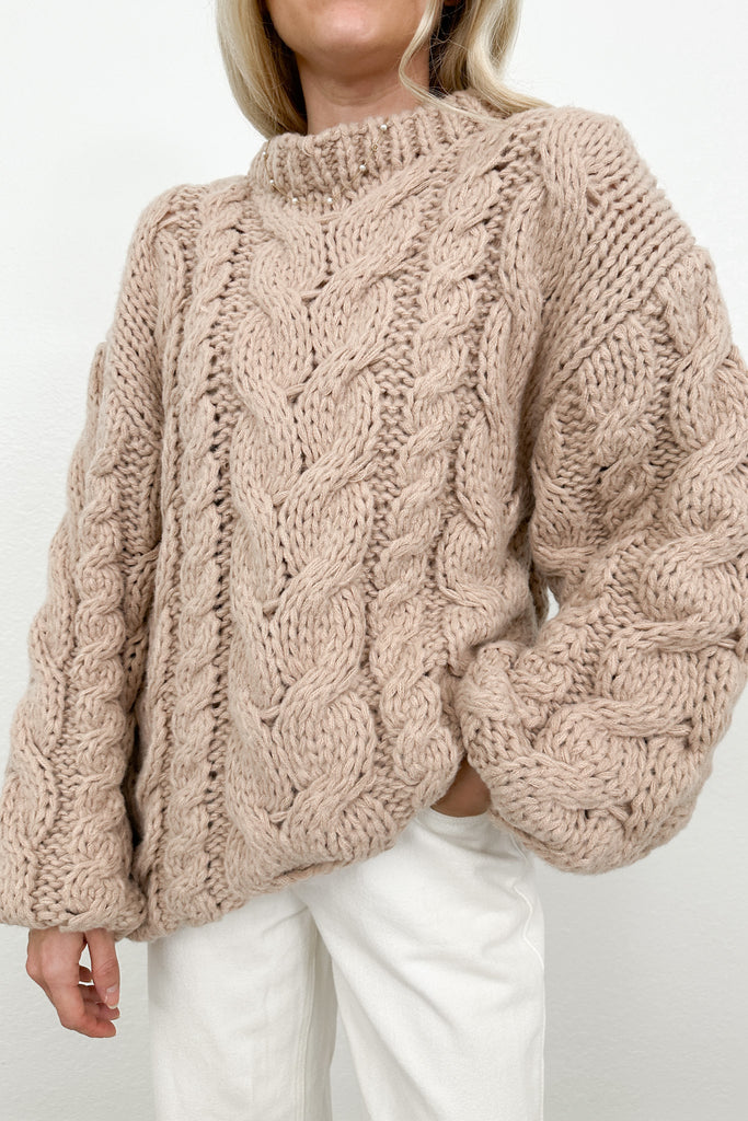 Grandma's Chunky Cable Knit Sweater
