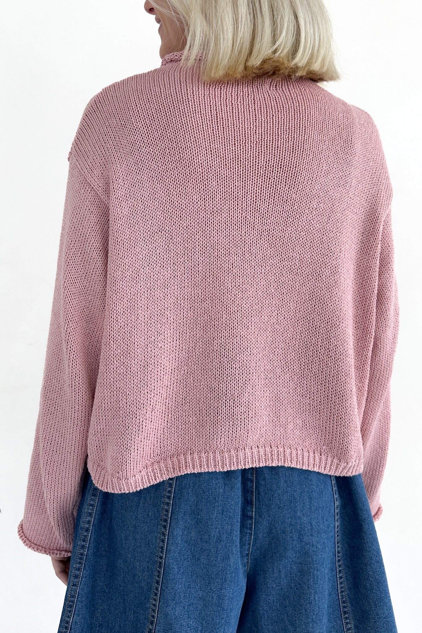 Haven Cotton Knit Cardigan in Dusty Rose