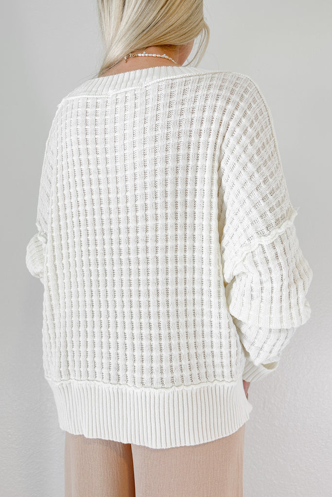 Annie Waffle Knit Pullover Sweater