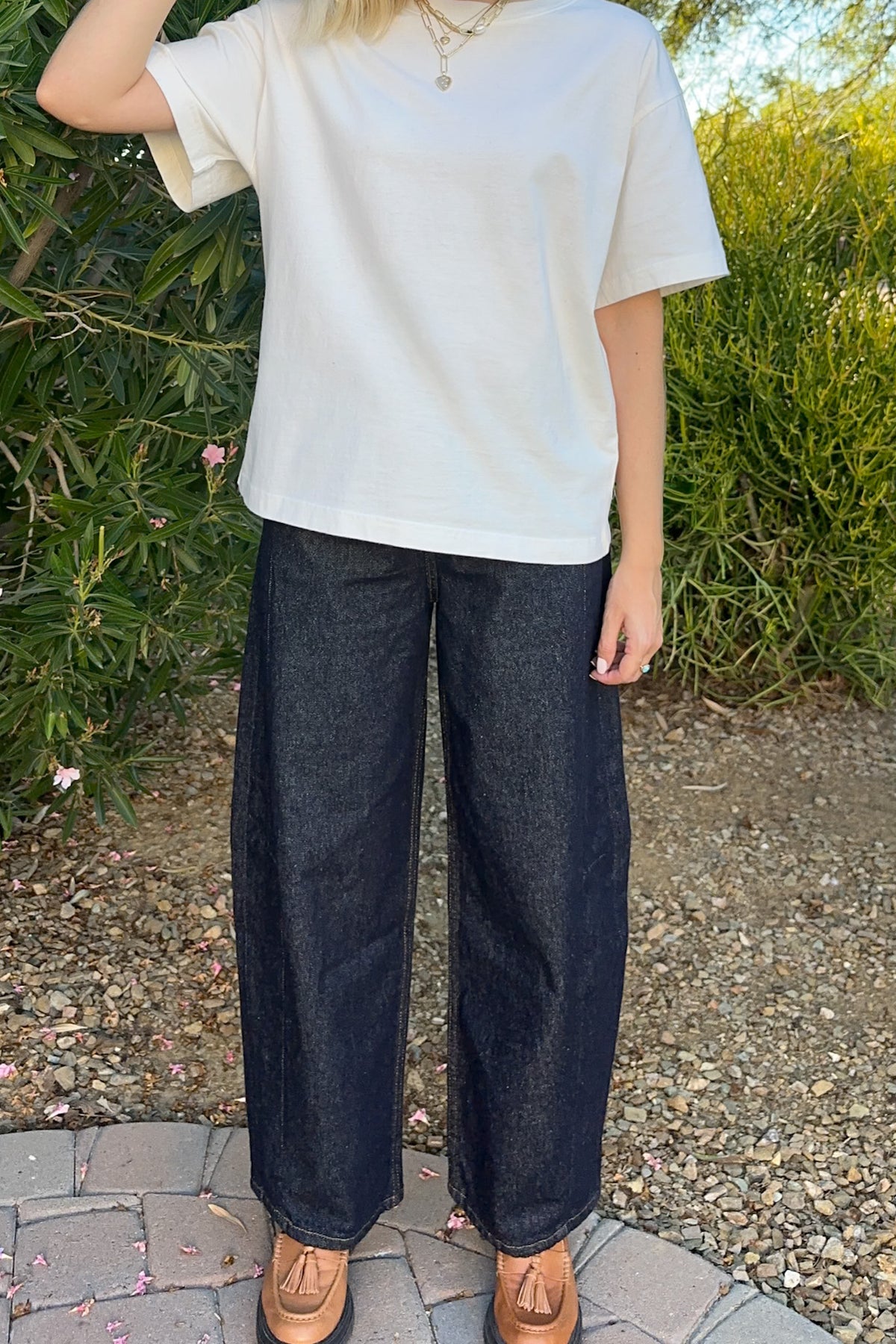 After Dark High Rise Cotton Barrel Jeans