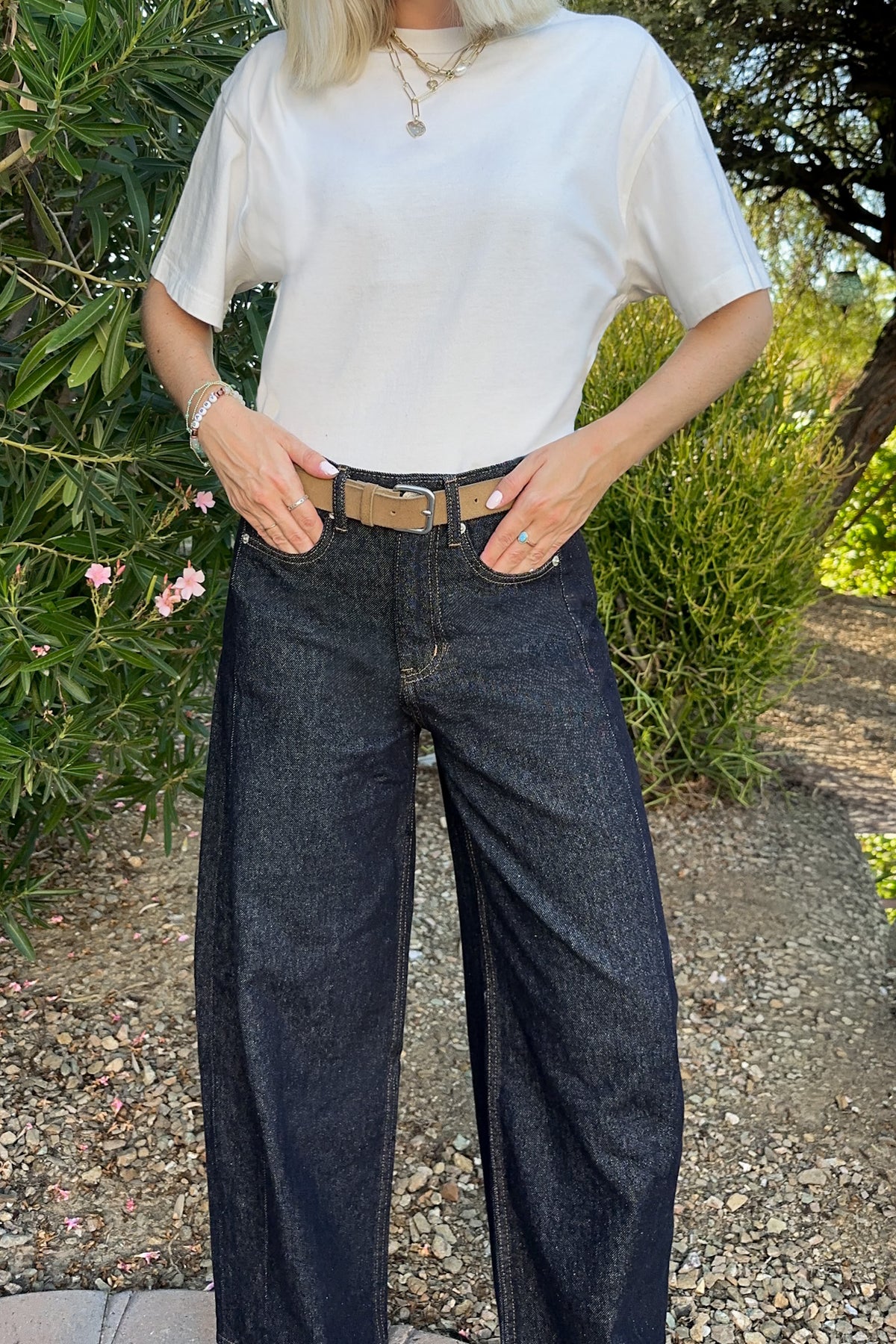 After Dark High Rise Cotton Barrel Jeans