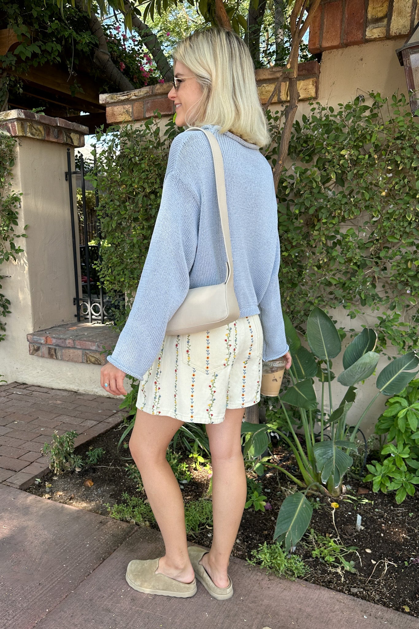 Haven Cotton Knit Cardigan in Dusty Blue