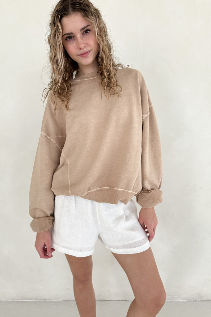 Sundays Pigment Washed Sweatshirt in Toffee