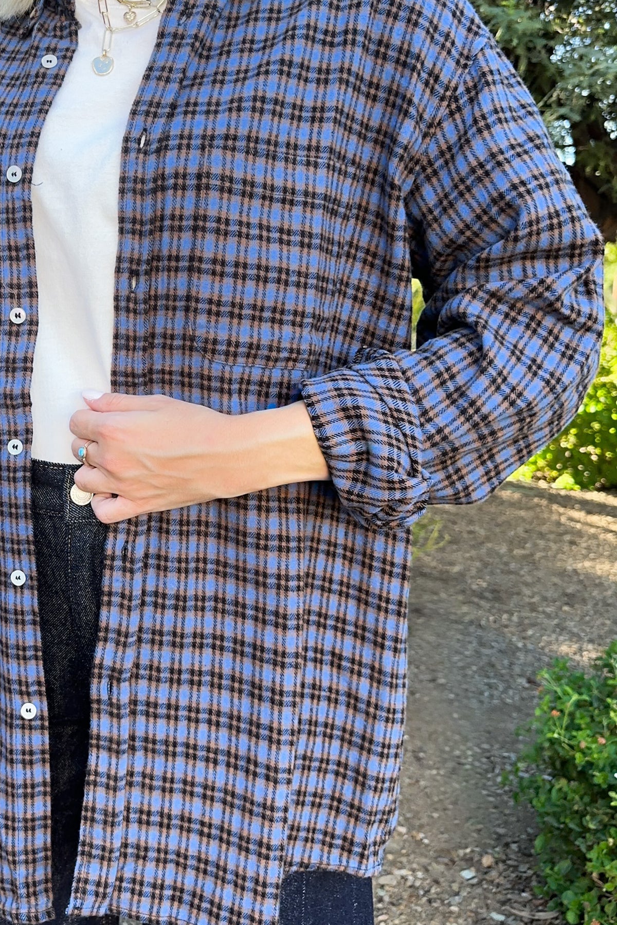 Autumn Plaid Button Down Cotton Flannel Shirt