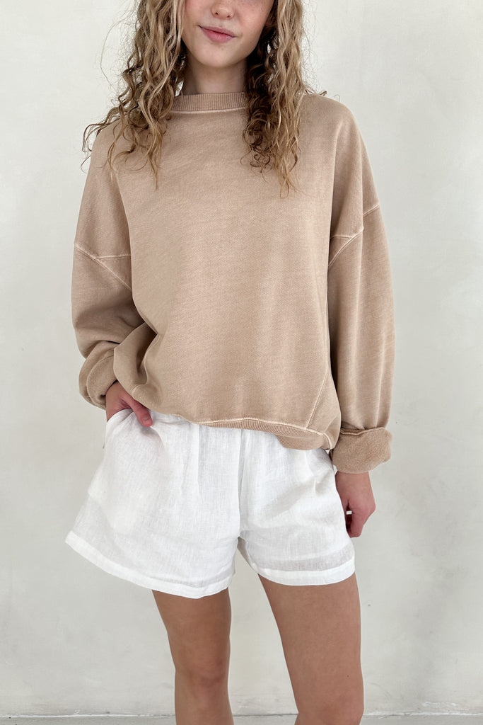 Sundays Pigment Washed Sweatshirt in Toffee