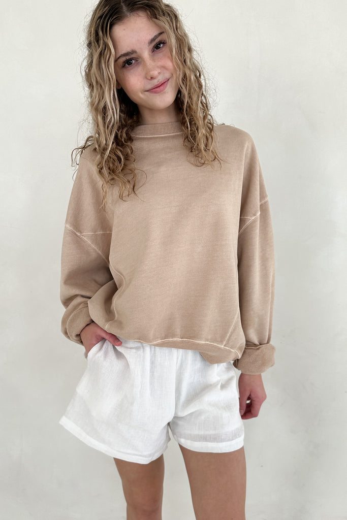 Sundays Pigment Washed Sweatshirt in Toffee