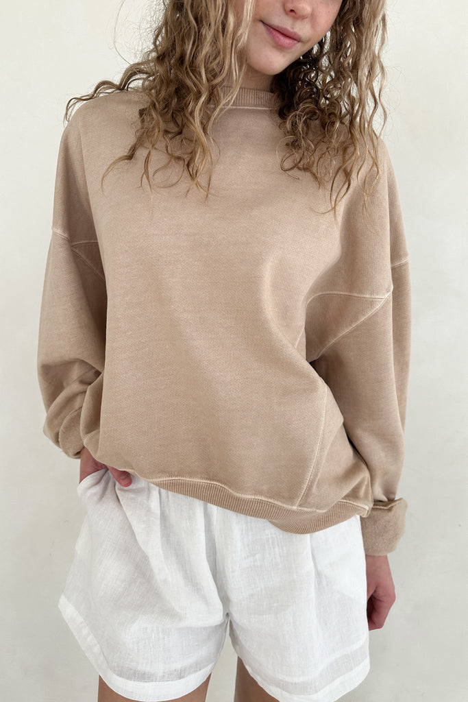 Sundays Pigment Washed Sweatshirt in Toffee