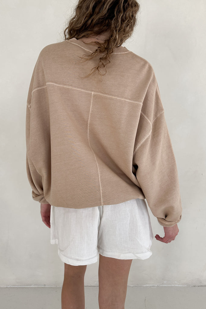 Sundays Pigment Washed Sweatshirt in Toffee