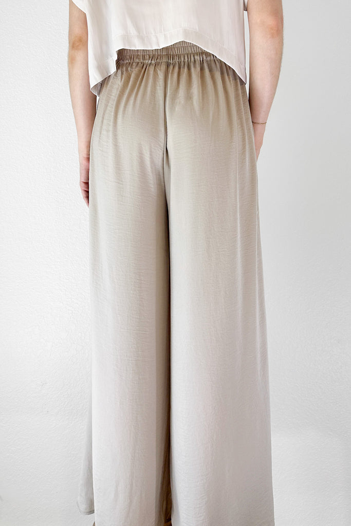 Emerie Washed Satin Wide Leg Pants