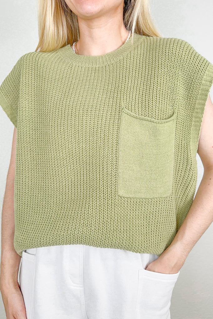 Evergreen Boxy Sweater Top