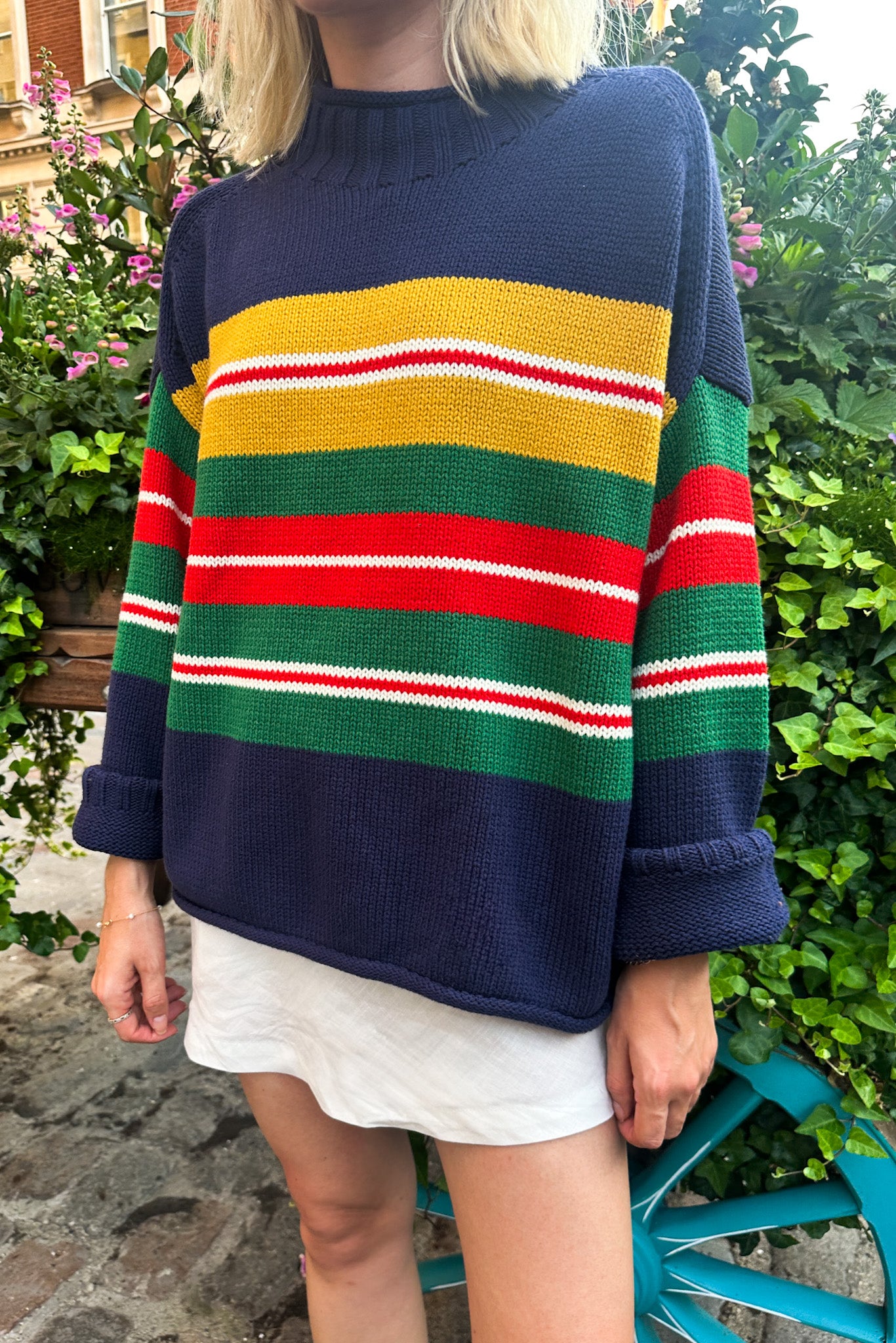 London Striped Knit Pullover Sweater