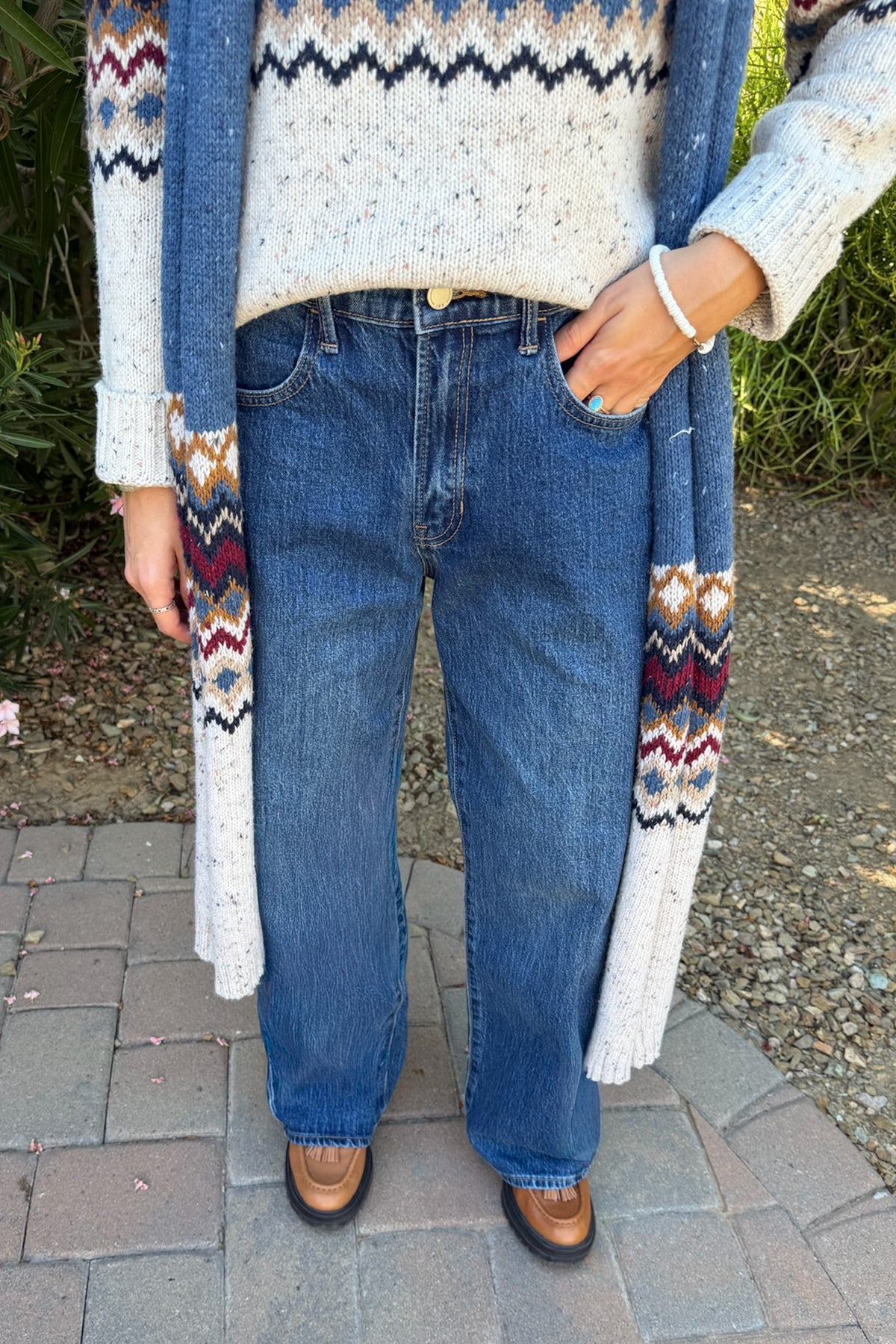 Sutton Twisted High Rise Stretch Jeans in Medium Wash