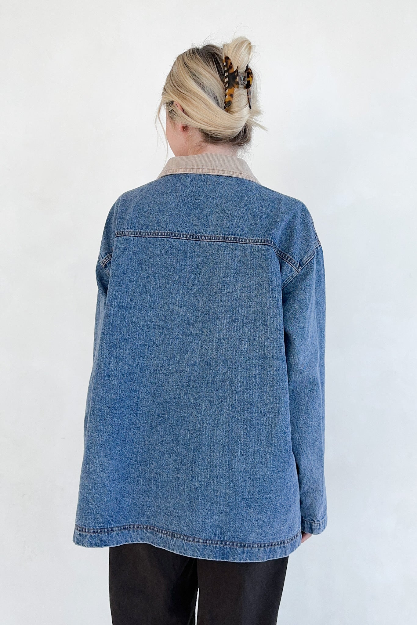 Andie Studded Denim Barn Jacket - Neutral Ground