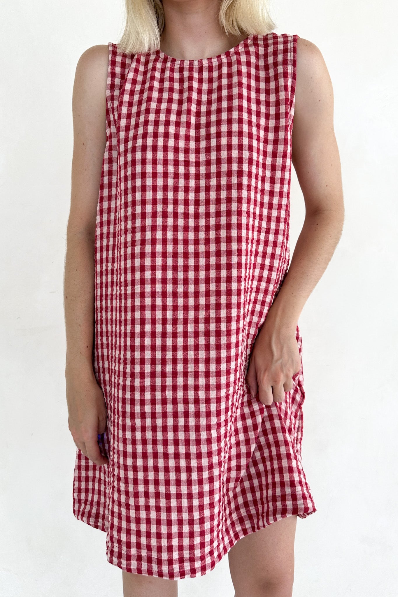 Annie 100% Cotton Gingham Dress in Red - Neutral Ground
