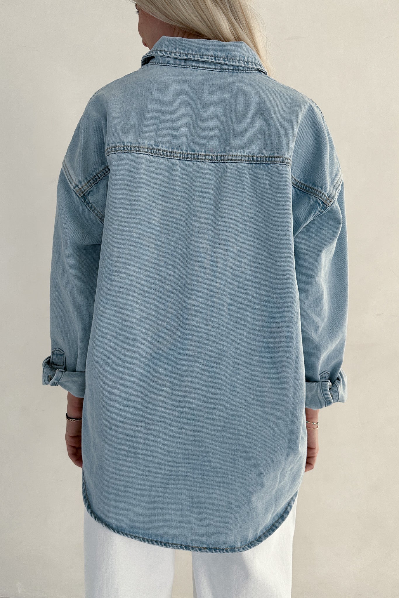 Anniston Light Wash Denim Shirt - Neutral Ground