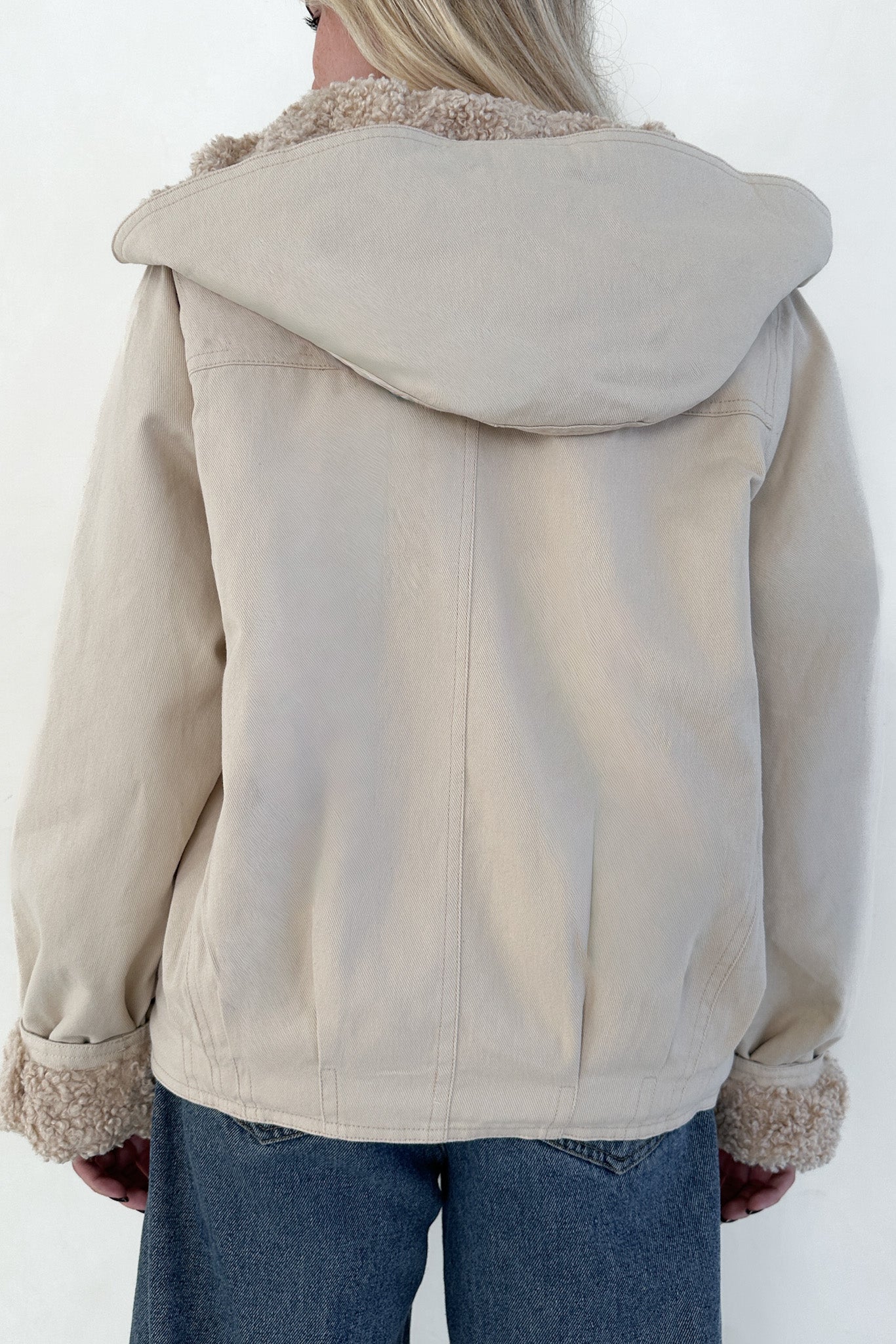 Aspen Canvas Sherpa - Lined Hooded Toggle Jacket - Neutral Ground