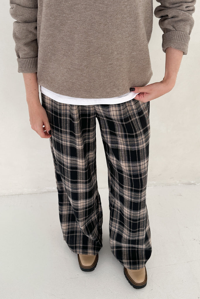 Aspen Pajama Style Pants in Black - Neutral Ground