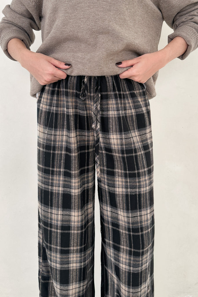 Aspen Pajama Style Pants in Black - Neutral Ground