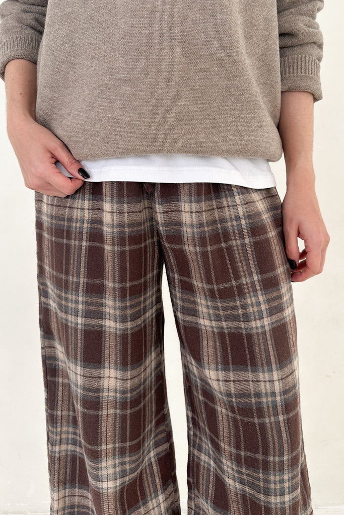 Aspen Pajama Style Pants in Mocha - Neutral Ground