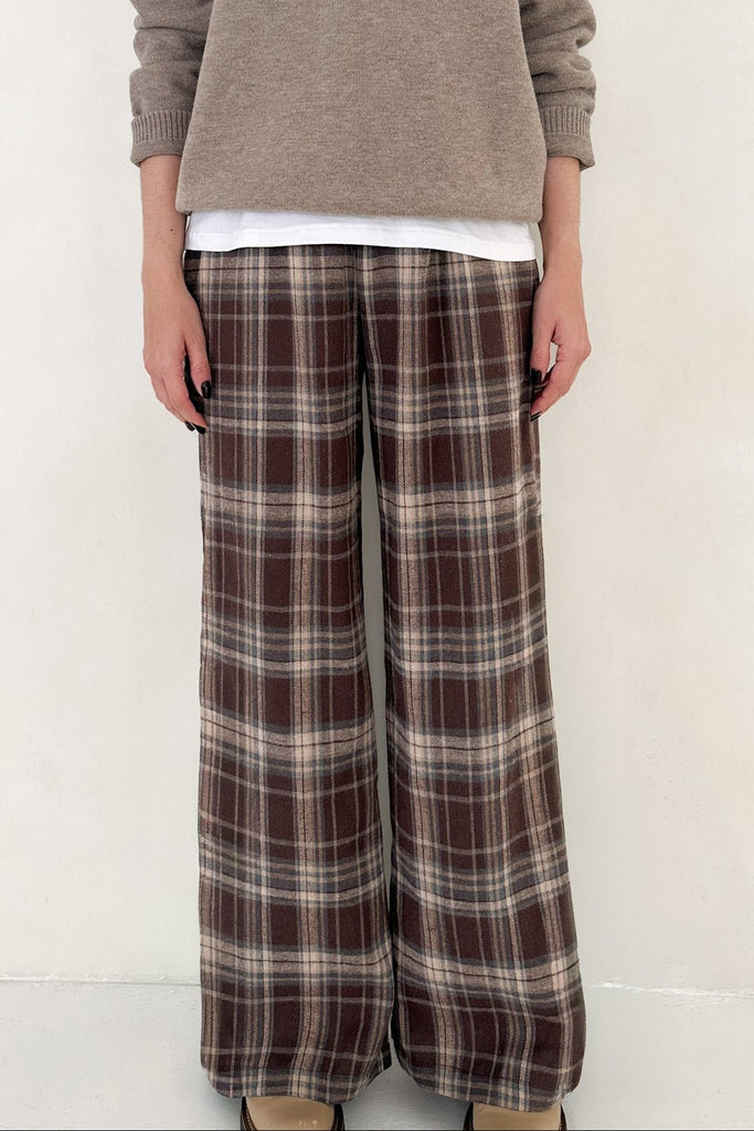 Aspen Pajama Style Pants in Mocha - Neutral Ground