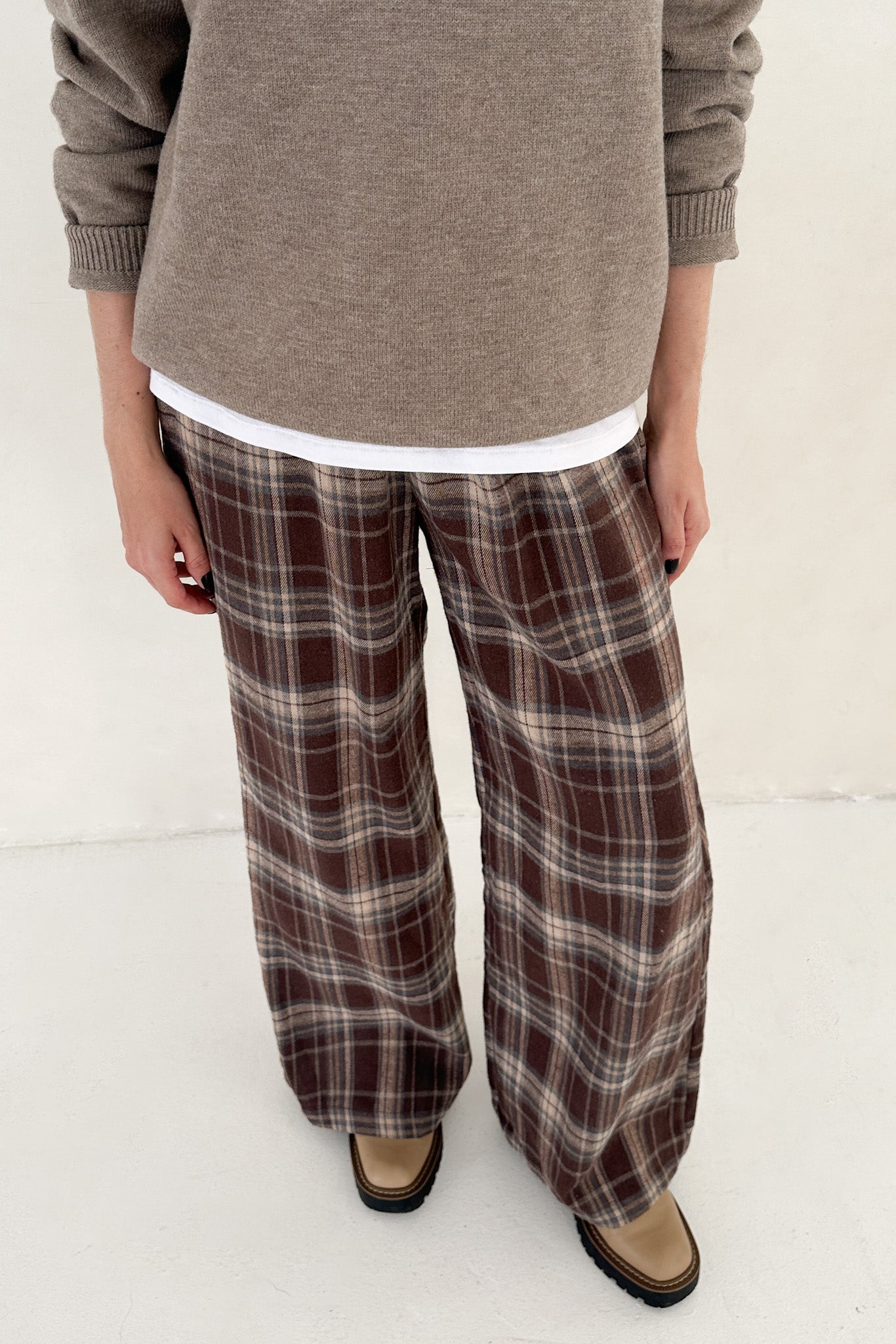 Aspen Pajama Style Pants in Mocha - Neutral Ground