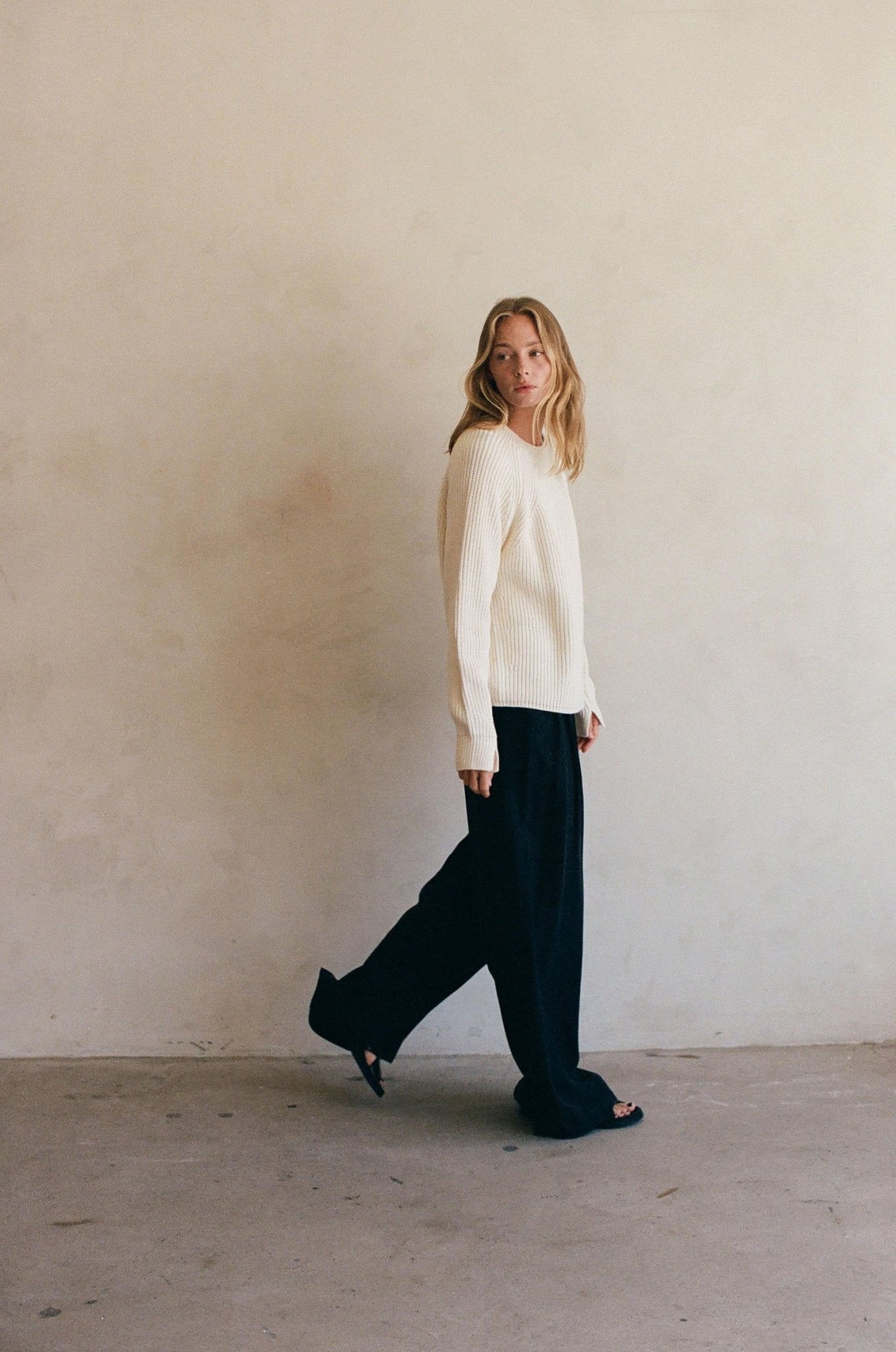 Audette Sweater Top in Light Cream - Neutral Ground