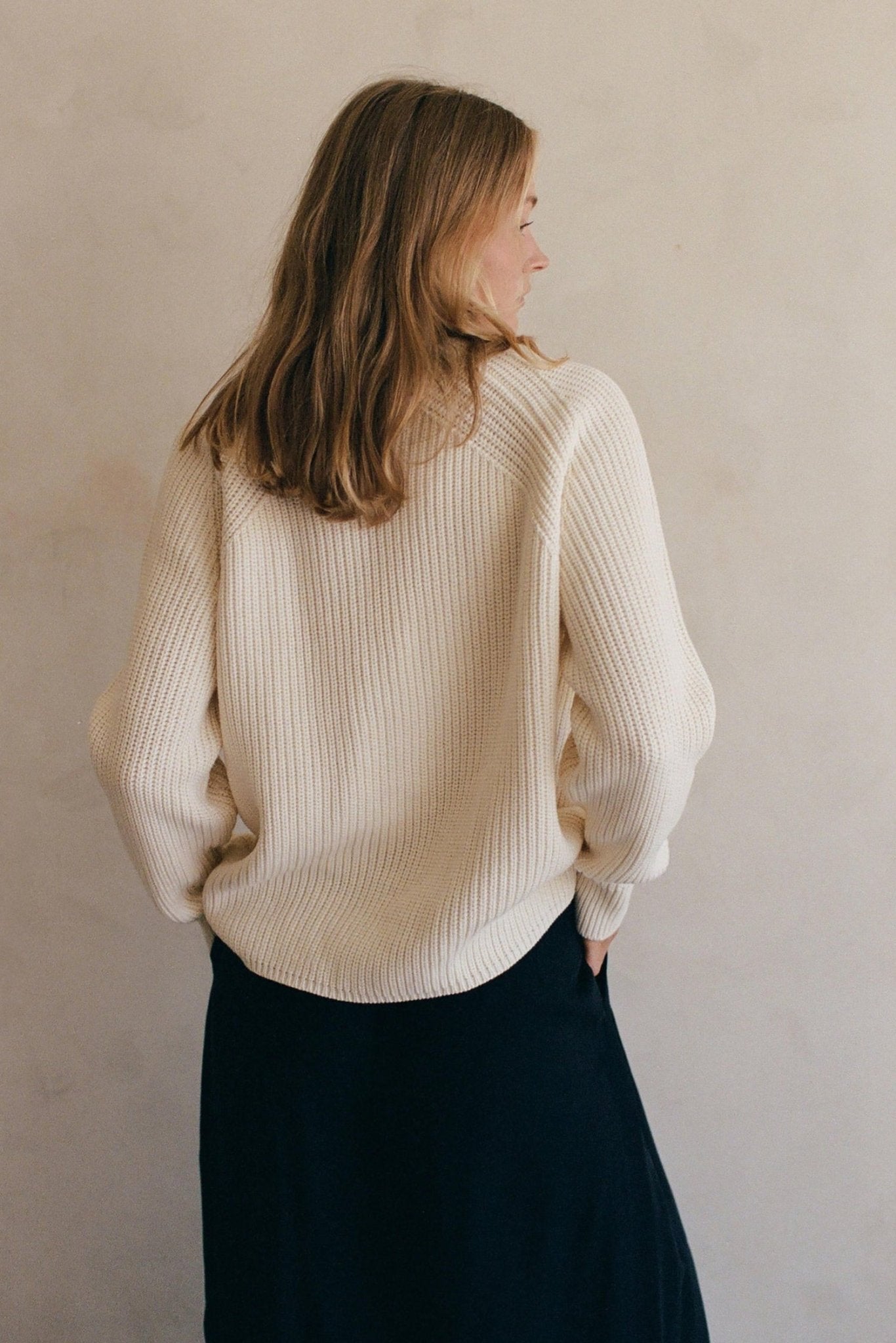 Audette Sweater Top in Light Cream - Neutral Ground