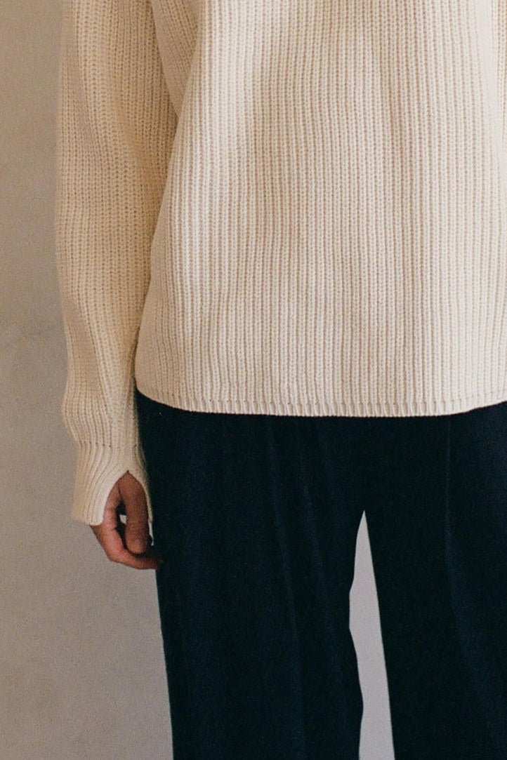 Audette Sweater Top in Light Cream - Neutral Ground