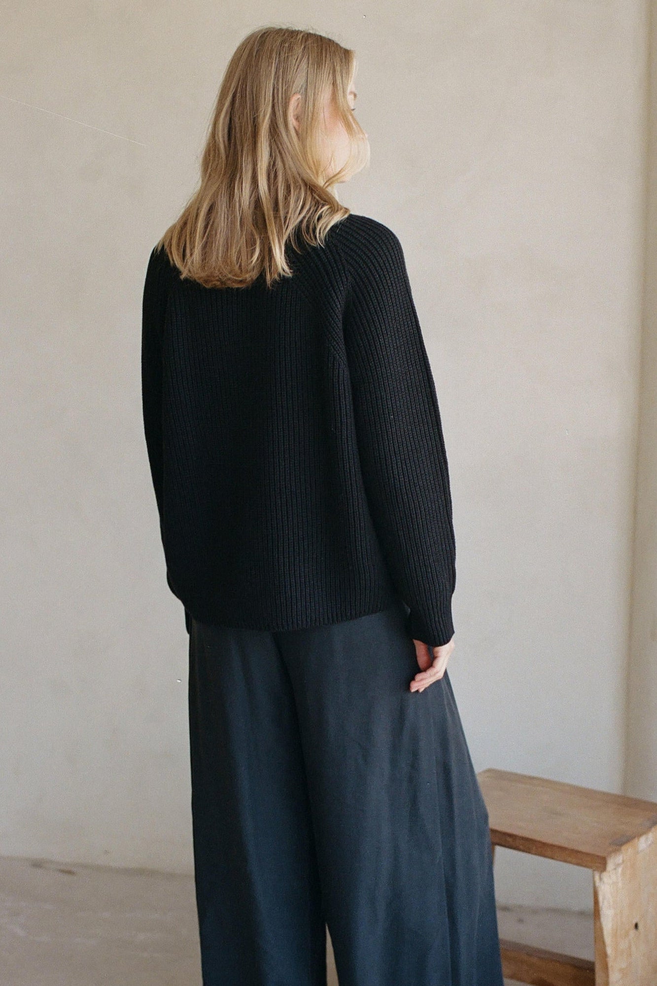 Audette Sweater Top in Midnight Black - Neutral Ground