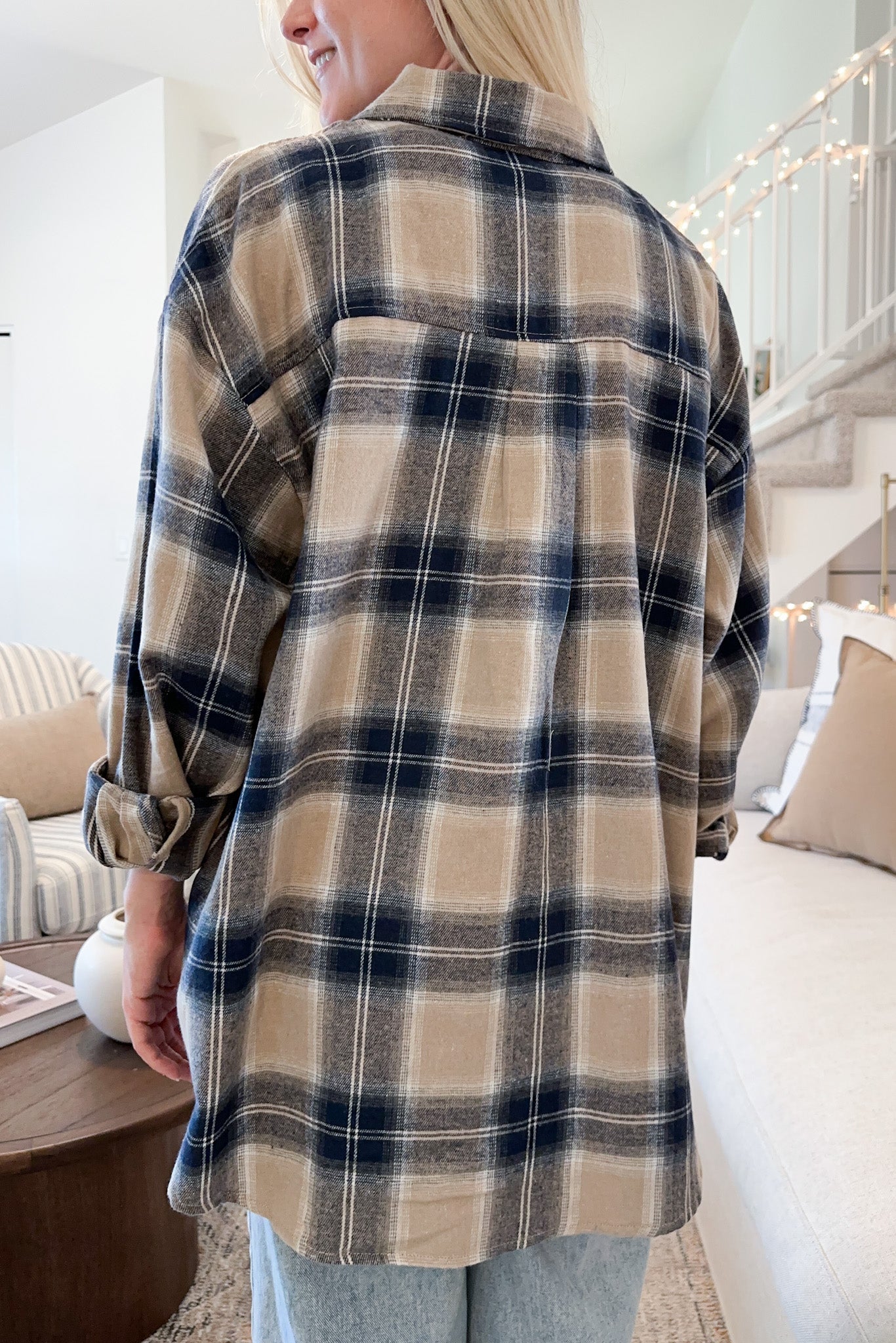 Auggie Plaid Button Down Shirt - Neutral Ground