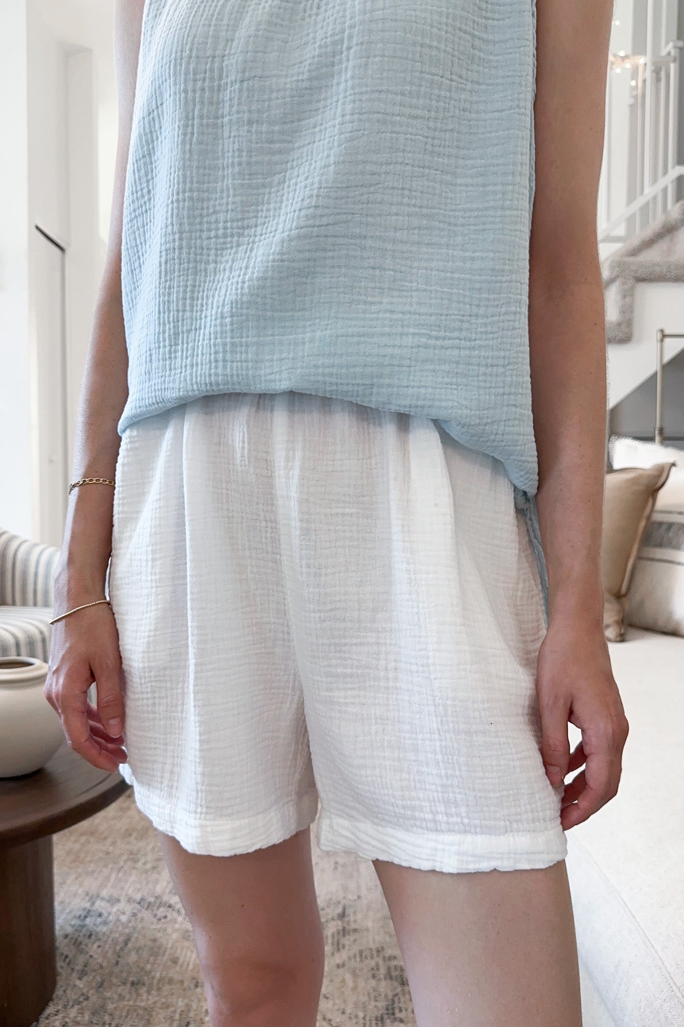 August Cotton Shorts in Coconut - Neutral Ground