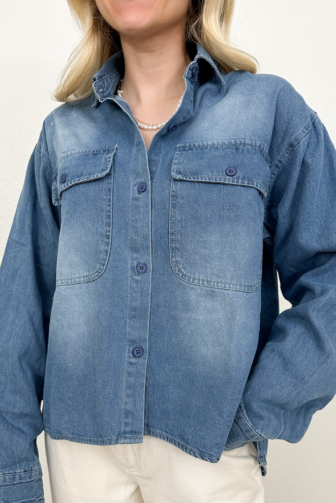 Austin Denim Button Down Shirt - Neutral Ground